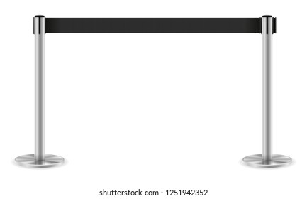 metal barrier with a belt to control the queue stock vector illustration isolated on white background