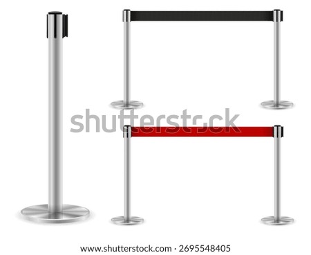 metal barrier with a belt to control the queue vector illustration isolated object icons