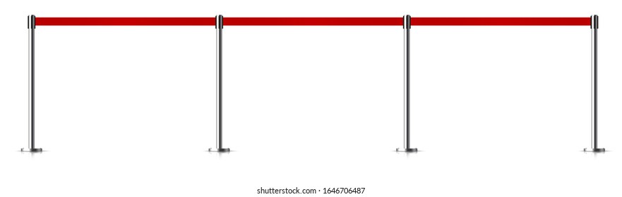 Metal barrier with a belt to control. Vector illustration