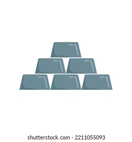 Symbol für Metallbarren. Flache Illustration von Metallbarren, Vektorsymbol einzeln auf weißem Hintergrund