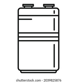 Vector de contorno de icono de batería metálica. Energía total. Cargador de vida