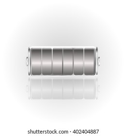 metal battery on a gray background