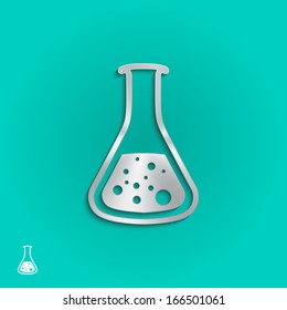 Metal beaker icon. Vector design
