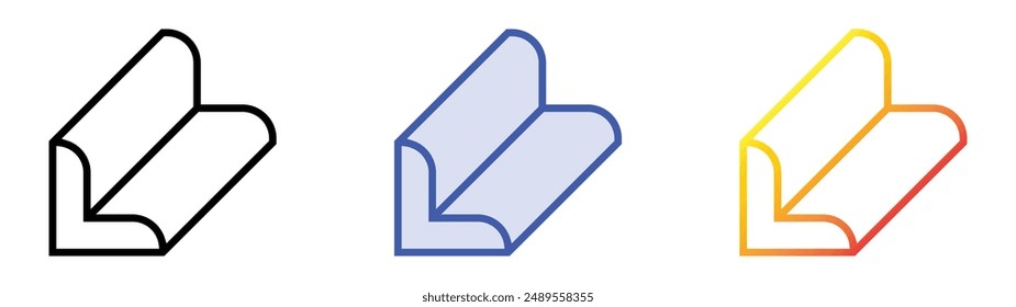 metal beam icon. Linear, Blue Fill and Gradient Style Design Isolated On White Background