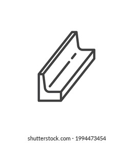 Metal beam line icon. linear style sign for mobile concept and web design. Steel beam outline vector icon. Symbol, logo illustration. Vector graphics