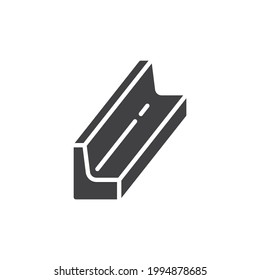 Metal beam vector icon. filled flat sign for mobile concept and web design. Steel beam glyph icon. Symbol, logo illustration. Vector graphics