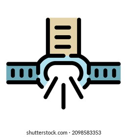 Metal beam welding icon. Outline metal beam welding vector icon color flat isolated