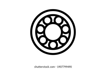 Metal bearing icon. Outline metal bearing vector icon for web design isolated on white background