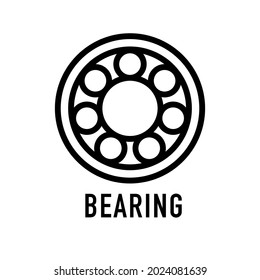 Metal bearing icon. Outline metal bearing vector icon for web design isolated on white background