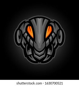 METAL BEE HEAD LOGO DESIGN, VECTOR ILLUSTRATION GAMING MASCOT BEE HORNET