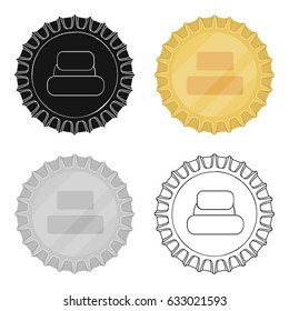 Metal beer cap.Lid for closing bottles . Pub single icon in cartoon style vector symbol stock illustration.