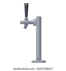Metal beer tap standing on white background, ready to pour craft beers and cold beverages