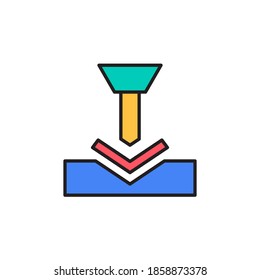 metal bending icon vector filled outline style design. isolated on white background