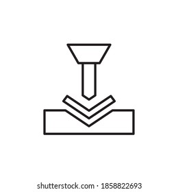 metal bending icon vector line style design. isolated on white background