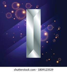 Metal Beveled numbers and on a dark beautiful background. Stock vector font for your headlines, posters etc.