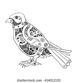 Metal bird with gear wheels. Steampunk styled vector illustration.