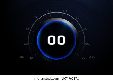 The Metal Black chrome rotating Blue Light switch Level for electrical equipment.