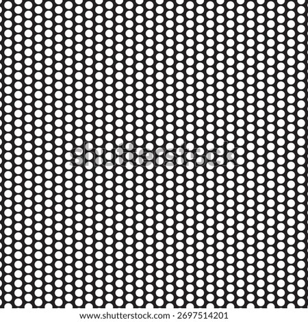 Metal Black Mesh Background. monochrome perforated grid. seamless white circles pattern. Metallic Grid Texture Design.
