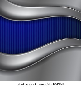 Metal blue background with place for text. Pattern for your business design. EPS10 Vector.