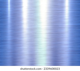 Metal blue texture background, brushed metal texture plate pattern, shiny metallic texture vector illustration.