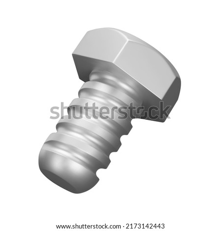 Metal Bolt 3d icon. screw. Isolated object on a transparent background