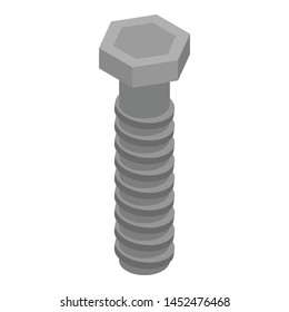 Metal bolt icon. Isometric of metal bolt vector icon for web design isolated on white background