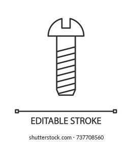 Metal bolt linear icon. Thin line illustration. Male screw. Contour symbol. Vector isolated outline drawing. Editable stroke