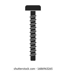 Icono vectorial de tornillo metálico.Icono vectorial negro aislado en el tornillo de metal de fondo blanco.