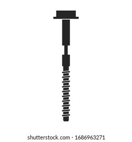 Metal bolt vector icon.Black vector icon isolated on white background metal bolt.