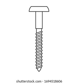 Metal bolt vector icon.Outline vector icon isolated on white background metal bolt.