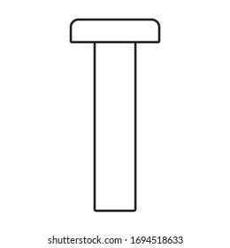 Icono vectorial de tornillo metálico.Icono de vector de contorno aislado en el tornillo de metal de fondo blanco.