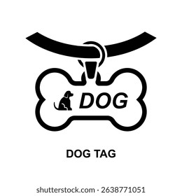 Metal bone dog tag icon isolated on background vector illustration.