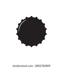 Metal bottle cap silhouette vector flat illustration design.
