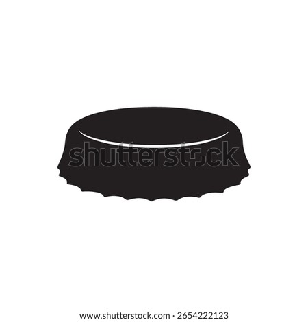Metal bottle cap silhouette vector flat illustration design.
