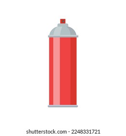 Metal bottle for disinfectant spray flat vector illustration. Plastic container for cleaning products or paint isolated on white background. Hygiene, household concept