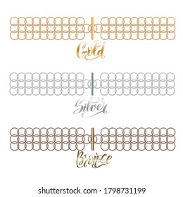 Metal bracelet for decoration design. Gold, silver, bronze hand drawn lettering. Vector isolated elements set. Luxury vector illustration. Decorative design elements. Symbol set. Metallic collection. - Powered by Shutterstock - Get 15% off with code: PIKWIZARD15