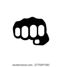 Metal Brass Knuckle Duster Black Filled Icon — Brawler Game UI