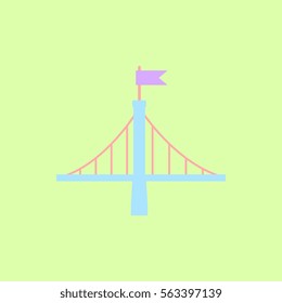 metal bridge with flag