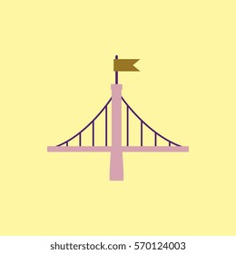 metal bridge with flag