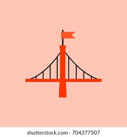 metal bridge with flag