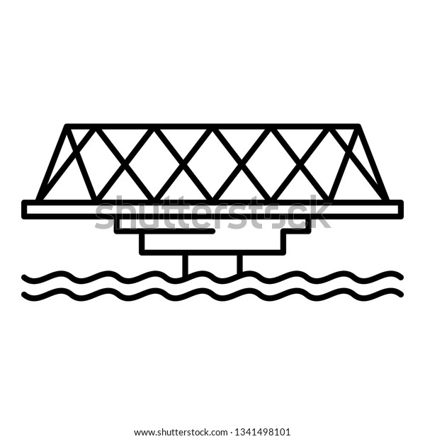Metal bridge icon. Outline\
metal bridge vector icon for web design isolated on white\
background