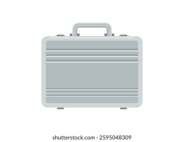 Metal briefcase. Simple flat illustration.