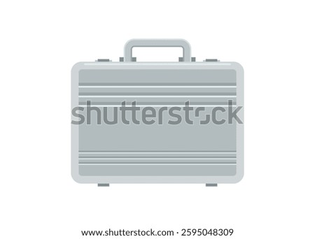 Metal briefcase. Simple flat illustration.