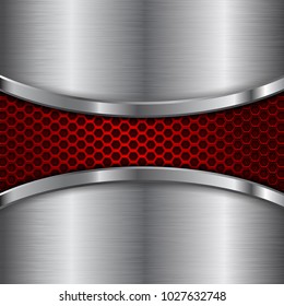 Metal Background Red Perforated Wave Vector Stock Vector (royalty Free 