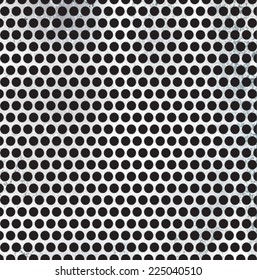 Metal Brushed Silver Background with Holes. Vector Illustration . 