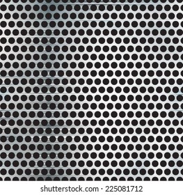 Metal Brushed Silver Background with Holes.Vector Illustration . 