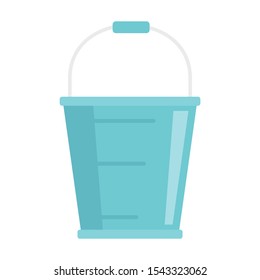 Metal bucket flat icon. Vector Metal bucket in flat style isolated on white background. Element for web, game and advertising