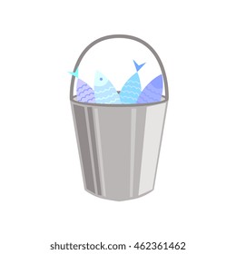Metal Bucket Full OF Fish