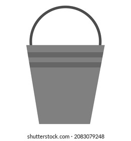 Metal bucket icon. Cartoon art. Hand drawn design. Environment concept. Save nature. Vector illustration. Stock image.