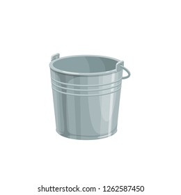 Metal bucket icon, cartoon style. Illustration of Garden tools.